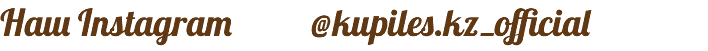 Наш Instagram @kupiles.kz_official